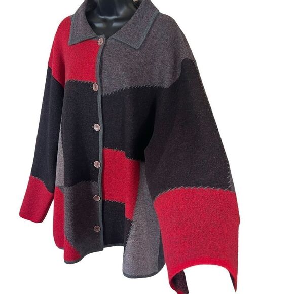 Elisabeth Liz Claiborne Wool Patchwork Coat - Picture 12 of 12